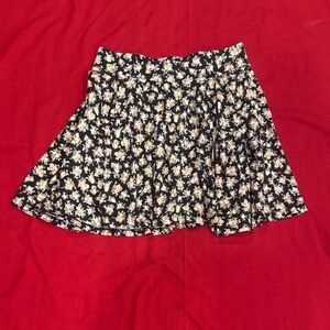 Pins & Needles Black Floral Mini Skirt